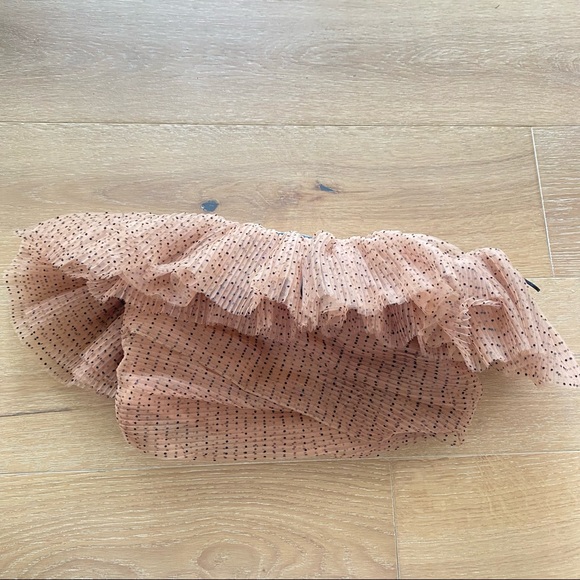 Zara Tops - Zara NWT Tulle Ruffle Strapless Crop Top Sheer Nude Size Small
